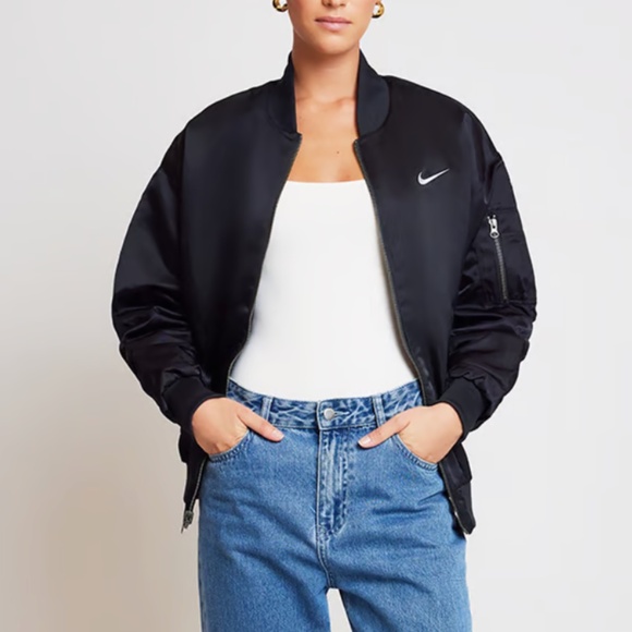 Nike Women's Black Reversible Varsity Bomber Jacket Small - Picture 10 of 12